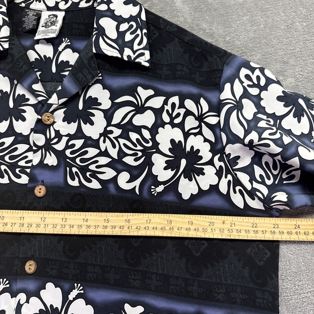 Kennington LTD California Shirt Mens Medium Black Floral Button-Up Hawaiian - Picture 5 of 9